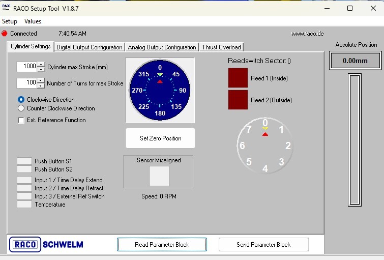 RACO_SW_Zylinder_Settings